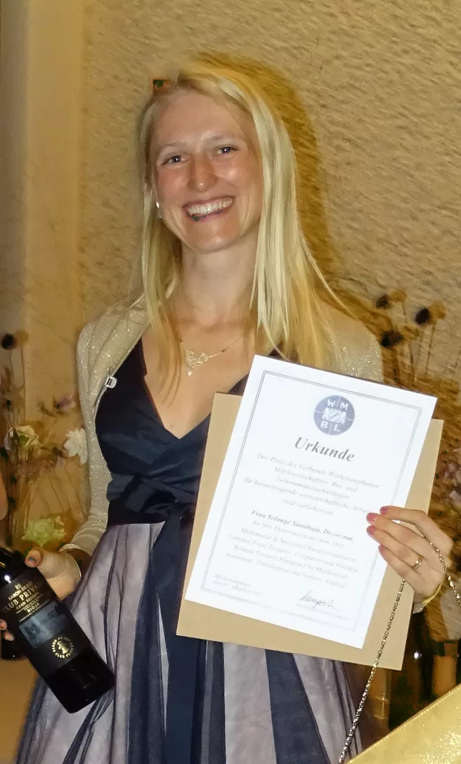 Auszeichnug der Dissertation von Dr. Solange Sanahuja Lehrstuhl für